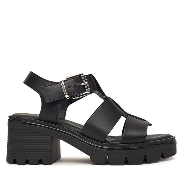 Sandały Tamaris. Czarne sandały Tamaris, bez wzorów, bez obcasa, na słupku, bez zapięcia. Za 369.99 zł.