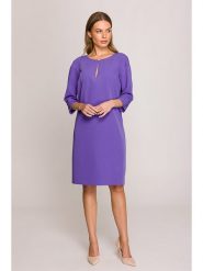 Stylove Sukienka w kolorze fioletowym rozmiar: XXL. Różowe sukienki Stylove, na co dzień, xxl, bez wzorów, bez kołnierzyka, bez ramiączek, midi, proste. Za 127.05 zł.