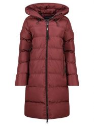 Geographical Norway Płaszcz zimowy "April" w kolorze bordowym rozmiar: 3XL. Czerwone płaszcze Geographical Norway, na zimę, xl, bez wzorów, z puchu, bez kaptura. Za 253.95 zł.