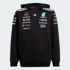 BLUZA Z KAPTUREM MERCEDES - AMG PETRONAS FORMULA ONE TEAM. Białe bluzy Adidas, m, bez wzorów, z bawełny, z kapturem. Za 369.00 zł.