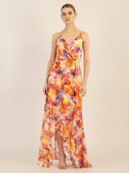 APART Sukienka w kolorze różowo-żółtym rozmiar: 36. Różowe sukienki Apart, bez wzorów, bez kołnierzyka, bez ramiączek, maxi. Za 479.95 zł.