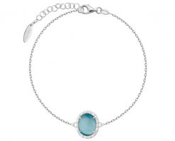 Bransoletka srebrna z cyrkoniami i kamieniem jubilerskim z efektem kociego oka. Szare bransoletki Apart, z cyrkonią, srebrne. Za 269.00 zł.