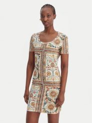 Just Cavalli Sukienka codzienna 80PAOE02 CJ112 Beżowy Slim Fit. Brązowe sukienki Just Cavalli, na co dzień, s, bez wzorów, z bawełny, bez kołnierzyka, bez ramiączek, proste. Za 740.99 zł.