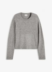 Sweter o pudełkowym kroju. Czarne swetry bonprix, bez wzorów, bez ramiączek. Za 107.99 zł.
