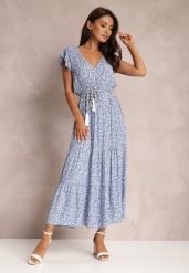 Niebieska Sukienka Tinuin. Niebieskie sukienki Renee, na imprezę, l, z aplikacjami, z zamszu, bez kołnierzyka, bez ramiączek, maxi. Za 74.99 zł.