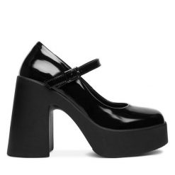 Czółenka JENNY. Czarne czółenka Jenny, bez wzorów, bez obcasa, na obcasie, bez zapięcia. Za 149.99 zł.