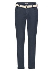 Stitch & Soul Spodnie chino w kolorze granatowym rozmiar: XS. Niebieskie spodnie materiałowe Stitch & Soul, na co dzień, xs, z aplikacjami, ze skóry. Za 74.81 zł.