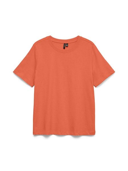 Vero Moda Koszulka w kolorze pomarańczowym rozmiar: L. Pomarańczowe bluzki Vero Moda, l, bez wzorów, z bawełny, bez kołnierzyka, bez ramiączek. Za 55.95 zł.