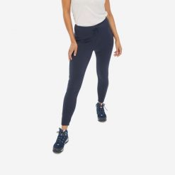 Legginsy turystyczne damskie Quechua NH100. Niebieskie legginsy QUECHUA, xl, bez wzorów, z elastanu, z podwyższonym stanem. Za 99.99 zł.