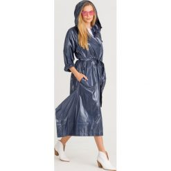 PŁASZCZ KEY Sportmax Code. Niebieskie płaszcze Sportmax Code, z aplikacjami, z materiału, bez kaptura. Za 803.40 zł.