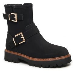 Botki Jenny Fairy. Czarne botki Jenny Fairy, bez wzorów, bez obcasa, na płaskiej podeszwie, bez zapięcia. Za 139.99 zł.