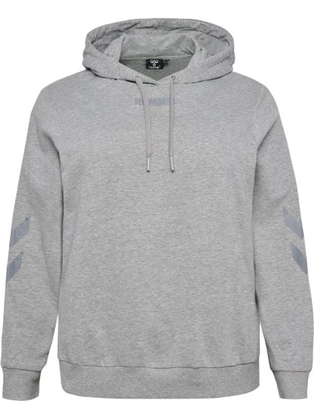 Damska bluza z kapturem Hummel Legacy Plus. Szare bluzy Hummel, plus size, bez wzorów, z bawełny, z kapturem. Za 198.00 zł.