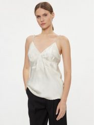 TWINSET Top 232TT2061 Écru Slim Fit. Topy Twinset, bez wzorów, z wiskozy, bez kołnierzyka, bez ramiączek. Za 1,089.00 zł.