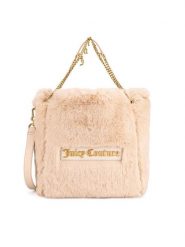 Juicy Couture Torebka BIJXT8669WFP Beżowy. Brązowe torebki klasyczne Juicy Couture, bez wzorów, z materiału, bez dodatków. Za 439.99 zł.