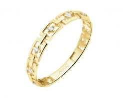 Złoty pierścionek z cyrkoniami. Żółte pierścionki Apart, z cyrkonią, złote. Za 1,469.00 zł.