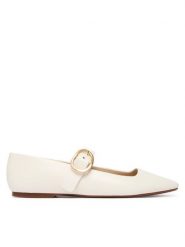 Calvin Klein Baleriny HW0HW03037 Biały. Białe baleriny Calvin Klein, bez wzorów, ze skóry, bez obcasa. Za 489.99 zł.