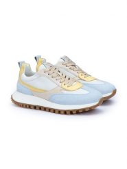 LLOYD Skórzane sneakersy w kolorze błękitno-żółtym rozmiar: 38. Niebieskie trampki LLOYD, bez wzorów, bez zapięcia. Za 333.03 zł.