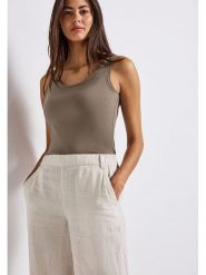 Street One Top w kolorze szarobrązowym rozmiar: 40. Brązowe topy Street One, bez wzorów, bez kołnierzyka, bez ramiączek. Za 50.95 zł.