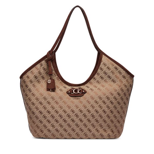 Torebka Guess. Brązowe shopper Guess, z aplikacjami, bez dodatków. Za 634.99 zł.