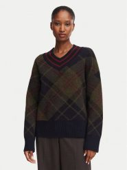 Barbour Sweter Shae LKN1841TN43 Zielony ciemny Relaxed Fit. Zielone swetry Barbour, bez wzorów, z wełny, bez ramiączek. Za 614.99 zł.