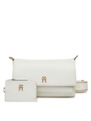 Tommy Hilfiger Torebka Th Joy Crossover AW0AW16813 Écru. Listonoszki TOMMY HILFIGER, bez wzorów, ze skóry, bez dodatków. Za 419.99 zł.