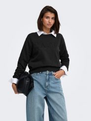 JDY Bluza w kolorze czarnym rozmiar: XL. Czarne bluzy JDY, xl, bez wzorów, z bawełny, bez kaptura. Za 99.95 zł.