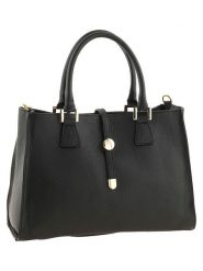 ORE10 Skórzana torebka "Mida" w kolorze czarnym - 35 x 25 x 11 cm rozmiar: onesize. Czarne torby na ramię ORE10, bez wzorów, z materiału, przez ramię, bez dodatków. Za 330.95 zł.