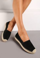 Czarne Espadryle Kleorelia. Czarne espadryle Born2be, bez wzorów, bez obcasa, na płaskiej podeszwie, bez zapięcia. Za 64.99 zł.