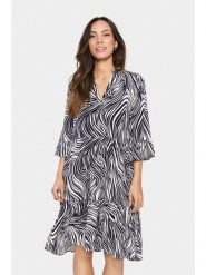 SAINT TROPEZ Sukienka w kolorze granatowo-białym rozmiar: XXL. Niebieskie sukienki Saint Tropez, na imprezę, s, bez wzorów, z wiskozy, klasyczne, bez kołnierzyka, bez ramiączek, midi. Za 104.99 zł.