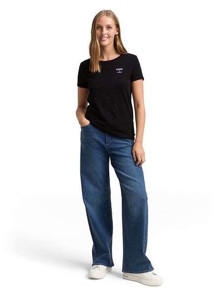 Tom Tailor Koszulka w kolorze czarnym rozmiar: XS. Czarne bluzki Tom Tailor, xs, bez wzorów, z bawełny, bez kołnierzyka, bez ramiączek. Za 25.95 zł.