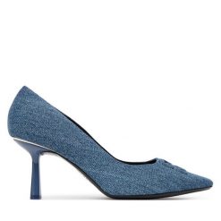 Szpilki DKNY. Niebieskie szpilki DKNY, bez wzorów, bez obcasa, na szpilce, bez zapięcia. Za 619.99 zł.