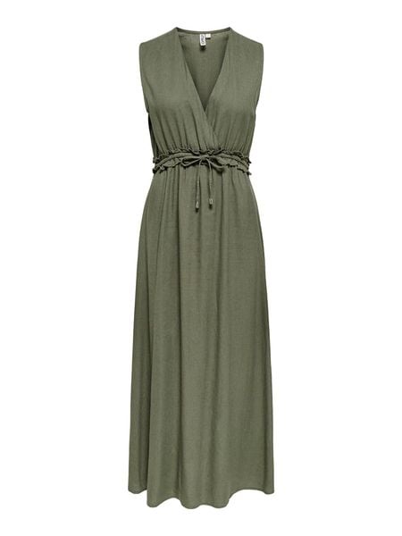 ONLY Sukienka w kolorze khaki rozmiar: L. Brązowe sukienki Only, l, bez wzorów, bez kołnierzyka, bez ramiączek, maxi. Za 149.95 zł.
