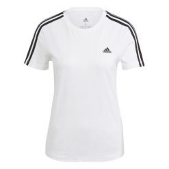 Koszulka z krótkim rękawem damska Adidas Gym & Pilates. Białe bluzki Adidas, s, bez wzorów, z bawełny, sportowe, bez kołnierzyka, bez ramiączek. W wyprzedaży za 79.99 zł.