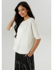 Aniston Koszulka w kolorze kremowym rozmiar: 42. Brązowe bluzki Aniston, bez wzorów, bez kołnierzyka, bez ramiączek. Za 61.02 zł.