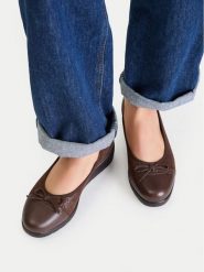 Go Soft Półbuty CEO-EST-2215-03 Brązowy. Brązowe czółenka GO SOFT, bez wzorów, ze skóry, bez obcasa, na koturnie, bez zapięcia. Za 179.99 zł.