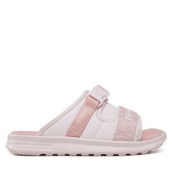Klapki New Balance. Czerwone klapki New Balance, bez wzorów, bez obcasa. Za 229.99 zł.