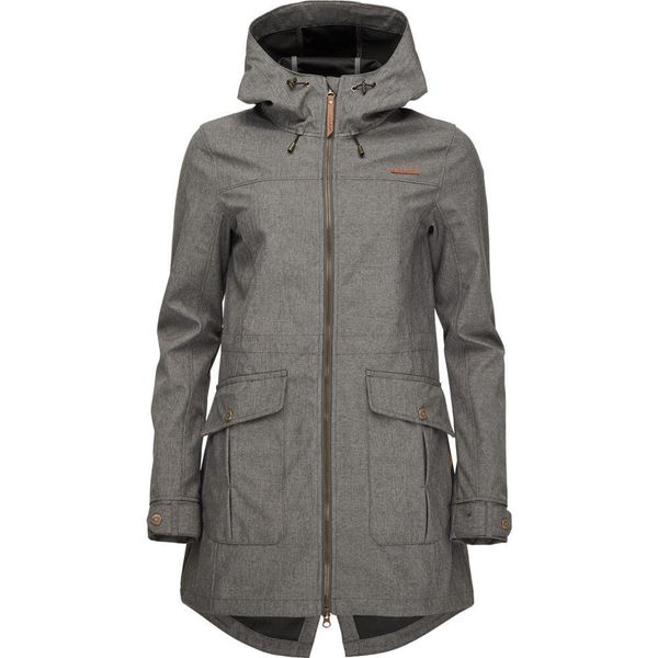 Płaszcz softshell damski LOAP Lavila, szary, S. Niebieskie kurtki sportowe LOF, s, bez wzorów, z softshellu, bez kaptura, trekkingowe. Za 327.99 zł.