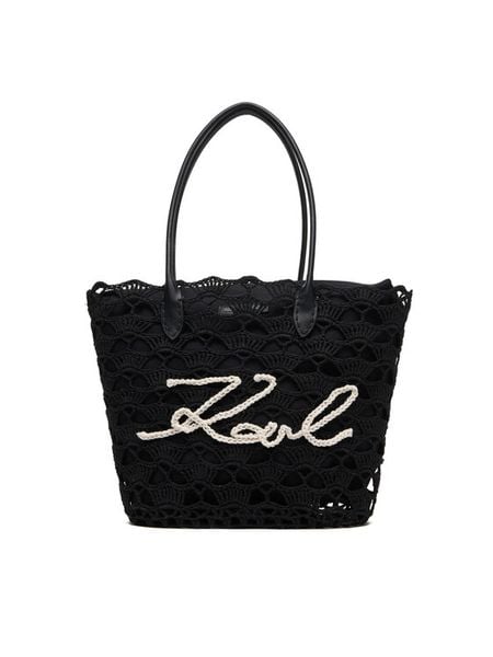 KARL LAGERFELD Torebka B1W46094 Czarny. Czarne shopper KARL LAGERFELD, bez wzorów, z materiału, bez dodatków. Za 779.99 zł.