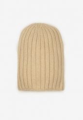 Beżowa Prążkowana Czapka Beanie z Wiskozy Enalwenna. Brązowe czapki Born2be, bez wzorów, z jeansu. Za 39.99 zł.