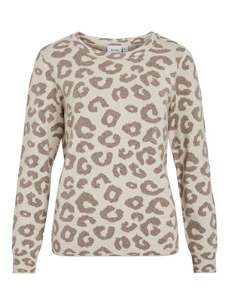Vila Sweter "Tif" w kolorze beżowym rozmiar: XL. Brązowe swetry Vila, xl, bez wzorów, bez ramiączek. Za 129.95 zł.
