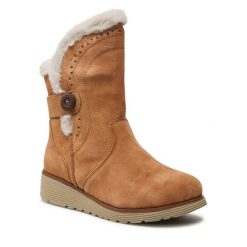 Botki Skechers. Brązowe botki Skechers, bez wzorów, bez obcasa, na płaskiej podeszwie, bez zapięcia. Za 449.99 zł.
