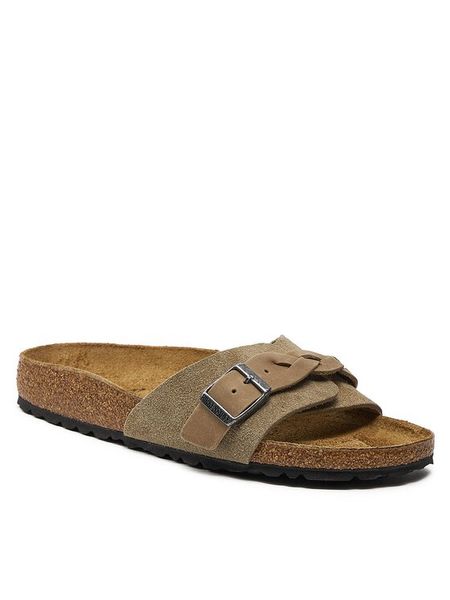 Birkenstock Klapki Oita Braided 1026730 Brązowy. Brązowe klapki Birkenstock, bez wzorów, ze skóry, bez obcasa. Za 579.99 zł.