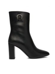 Aigner Botki 1252260 Czarny. Czarne botki Aigner, bez wzorów, ze skóry, bez obcasa, na słupku, bez zapięcia. Za 2,339.00 zł.