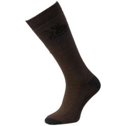 Skarpety myśliwskie Tagart Winter High brązowe wzmocnienia z Kevlaru. Brązowe skarpety tagart, bez wzorów, z gumy. Za 69.00 zł.