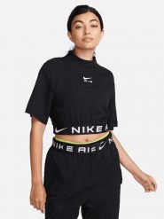 Nike Koszulka w kolorze czarnym rozmiar: M. Czarne bluzki Nike, m, bez wzorów, z bawełny, bez kołnierzyka, bez ramiączek. Za 114.17 zł.