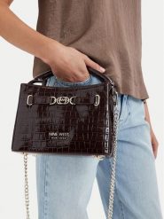 Nine West Torebka EO-CITY GRACE-LDA9420 CROCO Brązowy. Brązowe torebki klasyczne Nine West, bez wzorów, ze skóry, bez dodatków. Za 249.99 zł.