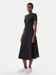 Tommy Hilfiger Sukienka codzienna WW0WW44547 Czarny Regular Fit. Czarne sukienki TOMMY HILFIGER, na co dzień, m, bez wzorów, z bawełny, bez kołnierzyka, bez ramiączek, proste. Za 309.99 zł.