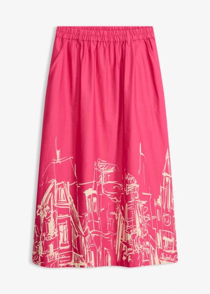 Spódnica midi z czystej bawełny organicznej. Czerwone spódnice bonprix, bez wzorów, z bawełny, eleganckie, midi. Za 69.99 zł.