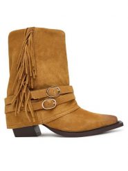 Steve Madden Kowbojki Hadly 11005190 Brązowy. Brązowe botki Steve Madden, bez wzorów, ze skóry, bez obcasa, na słupku, bez zapięcia. Za 1,029.00 zł.