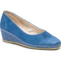 Espadryle SPIFFY - E-91450-50 Jeans 033. Niebieskie espadryle Spiffy, bez wzorów, z jeansu, bez obcasa, na koturnie, bez zapięcia. W wyprzedaży za 239.00 zł.